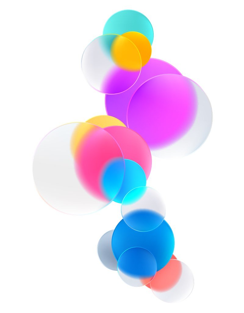 Overlapping colored forms exploring shape and composition